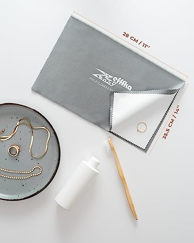 ZEFFFKA Gold and Silver Polishing Cleaning Cloth for Jewelry Coins Watches and Other Fine Valuables Cleaner for Precious Metals Tarnish Remover Extra Large Size Soft Microfiber