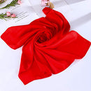 Satinior Chiffon Scarf Square Handkerchief Satin Ribbon Scarf for Women Girls Ladies 23.6 by 23.6 Inch (Red)