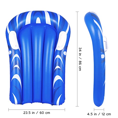 CLISPEED Inflatable Pool Float Surfboard Portable Bodyboard with Handles for Beach Surfing Swimming Summer Water Fun (Blue)