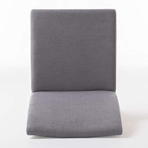 Christopher Knight Home Kwame Fabric/Walnut Finish Dining Chairs, 2-Pcs Set, Dark Grey