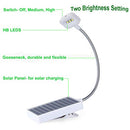 Solar Clip on Book Light Glovion LED Reading Light USB Rechargeable and Solar Powered2 Brightness Settings Flexible Neck& Clip-on-White