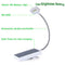 Solar Clip on Book Light Glovion LED Reading Light USB Rechargeable and Solar Powered2 Brightness Settings Flexible Neck& Clip-on-White