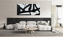 zoinart Large Black and White Wall Paintings 60x30 Inches Modern Abstract Texture Canvas Wall Art Minimalism Artwork