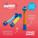 Zoggs Children's Zoggy Sinking Dive Sticks Pool Toy and Game, Blue/Lime/Orange, 3 Years + (Pack of 3)