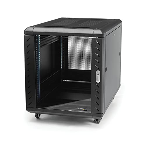 StarTech RK1236BKF 12U 36in Knock-Down Server Rack Cabinet with Casters