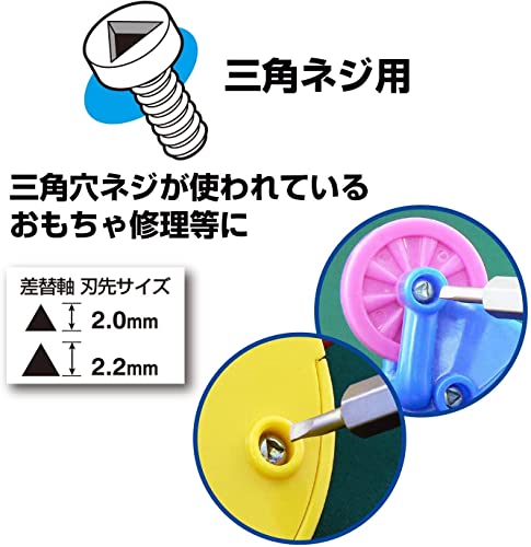 Bessel (Vessel) Ball Grip Difference Replacement Driver for Home use (red) Plus, Minus, Triangular Screw 7 Kind of Screw Mawaseru 220W-BC3A