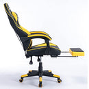 SUKIDA Yellow Gaming Chair Massage - Gamer Chair Adult Gamers Choice Size Cool Big People, PC Video Game Ergonomic Gamingchair with Footrest, Racing Office Computer Reclining Comfortable Recliner