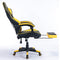 SUKIDA Yellow Gaming Chair Massage - Gamer Chair Adult Gamers Choice Size Cool Big People, PC Video Game Ergonomic Gamingchair with Footrest, Racing Office Computer Reclining Comfortable Recliner
