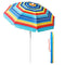 Beach Umbrellas for Sand with Air Vents, 6.56FT Arc Length, 5.9FT Diameter, Heavy Duty Wind Portable, Adjustable Tilting Pole with 8 Ribs UV 50+ and Carry Bag - Rainbow