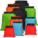 LEIFIDE 10 Pcs Ultralight Dry Bags Waterproof Lightweight Airtight Bags Ripstop Camping Gear Dry Sack Portable Roll Top Dry Pack for Backpacking Kayaking Hiking Swimming Boating Outdoor, 5 Sizes