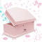 Wooden Ballerina Pink Musical Jewelry Box with Mirror&Tassel Key for Kids,Girls,Musical Keepsake Gift,Kid's Jewelry Storage Music Box (Pink)