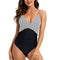 YNIQUE Women's One Piece Swimsuits Color Block Bathing Suits Tummy Control Criss Cross Front Swimwear
