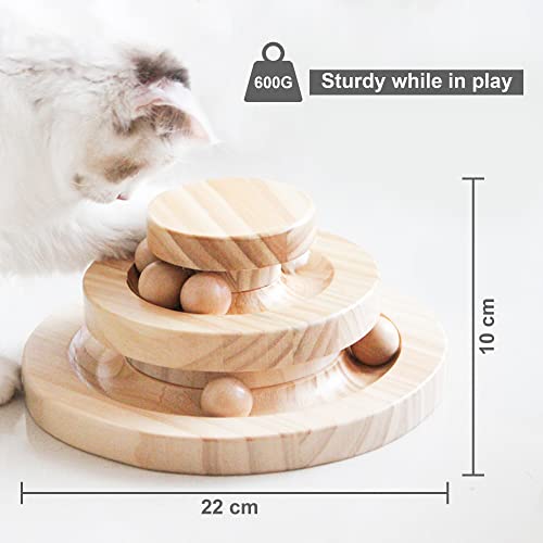 Belvie Pets Wooden Cat Ball Track. This Interactive cat Toy Will Help Your cat Exercise and Relieve Stress and Boredom
