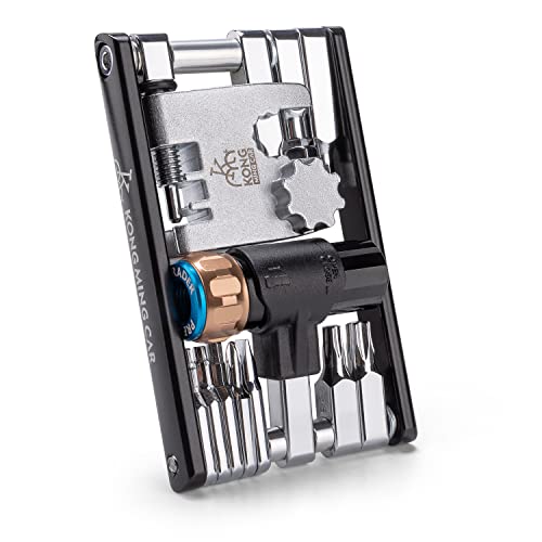 Kadacha 20-in-1 Bicycle Multifunction Tool with CO2 Inflator - Compact and Lightweight Multitool Kit for Road and Mountain Bikes - Includes Hex, Torx, Screwdriver and Chain Tool.