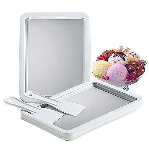 Instant Ice Cream Maker with 2 Scrapers Ideal For Making Soft Serve Ice Cream Pan Frozen Yogurt Sorbet Gelato Rolled Ice Cream