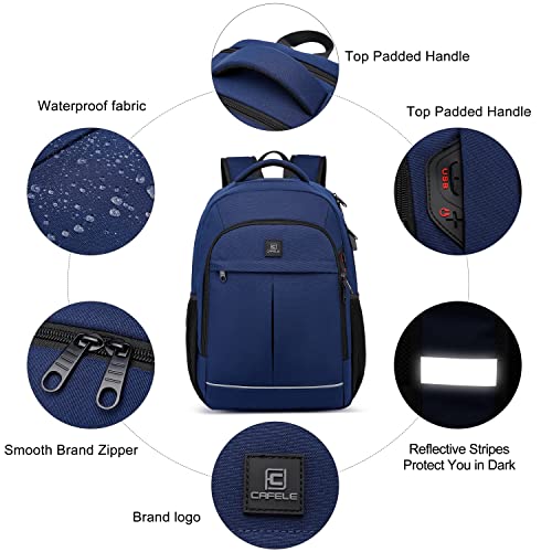 Backpack,Travel Backpack,School Backpack, 17.3 Inch Business Laptop Backpack with USB Charging Port,TSA Water Resistant College Bookbag Gifts for Men Women Boys Teen,Blue