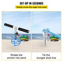 VEVOR Sand Anchor, 36" Length Auger to The Beach and Sandbar, 316 Stainless Steel Screw Anchor w/Removable Handle, Bungee Line & Carry Bag, for Jet Ski PWC Pontoon Kayak