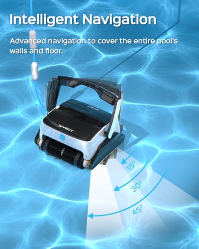 WYBOT Robotic Pool Cleaner, Automatic Pool Vacuum with Quick Clean, Wall Climbing Capability, Powerful Triple Motors, Large Filter Basket, Ideal for Large In-Ground Pools