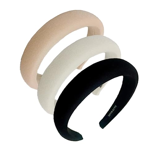 3PCS Fabric Headbands Solid Colors Hair Hoops Simple Hairbands Set Hair Barrettes Cute Head-wear Hair Accessories for Women and Girls (Multicolor3)