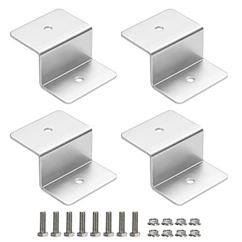 Solar Panel Mount Solar Panel Z Bracket for Solar Panels Mounting Solar Panel Mounting Kit Made of Aluminium Alloy for Balcony RV Boats Roofs Pack of 4