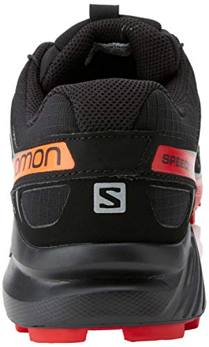 Salomon Men's Speedcross 4 Trail Running Shoes, Black/Goji Berry/Red Orange, 8 UK/8.5 US