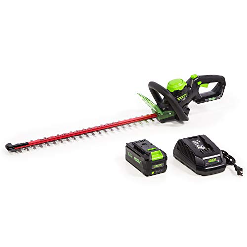 GreenWorks 24-Inch 40V Cordless Hedge Trimmer, 3Ah Battery, HT-240