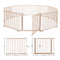 10 Panels Baby Playpen Fence Pen Safety Gate Activity Centre Pet Dog Cat Enclosure Barrier Playground Pine Wood Portable Play Room