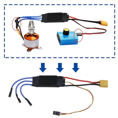 VGOL 40A Brushless ESC Aircraft Brushless ESC XT60 Electronic Speed Controller 5V/3A BEC Output for RC Remote Control Drone Helicopter FPV