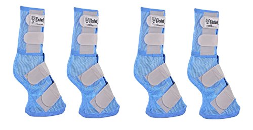 Cashel Crusader Horse Protection Fly Leg Guards Designer Style Set of Four Blue Horse