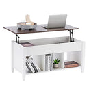 VINGLI White Coffee Table with Lift Top, Lift Up Coffee Table with Storage Shelf/Hidden Compartment, Gas Lift Coffee Table Mesa De Centro para Sala Pop Up Coffee Table