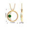 1/4 CT Natural Emerald and Diamond Pendant for Women, Minimal Emerald Gold Open Circle Pendant, Bezel Set Emerald Pendant Necklace - May Birthstone, 9K Yellow Gold, With Chain