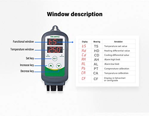Inkbird ITC308 Digital Wired Temperature Controller AU Plug Dual Stage Heat Cool Controller for Beer Brewing Homebrew Aquaiurm Hatching Reptiles Greenhouse Freezer Fridge Sous Vide