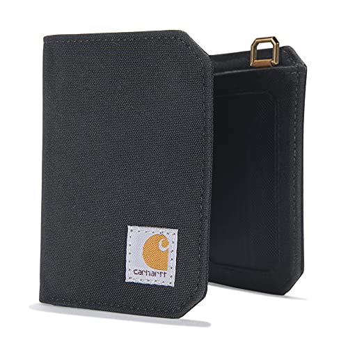 Carhartt Men's Standard Trifold, Durable Wallets, Available in Leather and Canvas Styles, Nylon Duck (Black), One Size