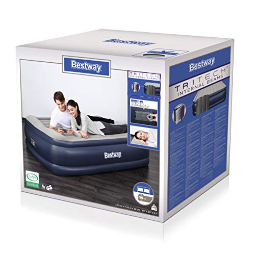 Bestway Tritech Air Mattress with Built-in AC Pump, Queen, 2.03 m x 1.52 m x 56 cm