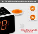 Dual Wireless Charging Alarm Clock Radio with Bluetooth Speaker, FM Radio, Two USB Port, Dual Alarm, Snooze, Night Light, Auto & Manual Dimmer Control and 1.4" Orange Display iTOMA CKS209