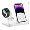 Charger Station for iPhone Multiple Devices,3 in 1 Fast Wireless Charging Dock Stand for Apple Watch Series 8 7 6 SE 5 4 3 2 & Airpods iPhone 14 13 12 11 Pro Max XS XR X 8 7 Plus 6s 6 (White)