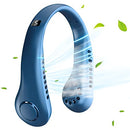 Portable Neck Fan, Bladeless Wearable Fan with 5 Adjustable Speeds Level, USB Rechargeable Personal Mini Hanging Fan, Hands Free Neck Fan for Outdoor (Blue)