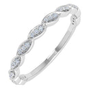 1/10 Carat Diamond 3/4 Eternity Wedding Band Ring in 14K White Gold - IGI Certified (Ring Size 6.75)