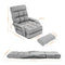 WAYTRIM Indoor Chaise Lounge Sofa, Folding Lazy Sofa Floor Chair, 6-Position Folding Padded, Lounger Bed with Armrests, a Pillow Chaise Couch and a Pillow Chaise Couch - Gray