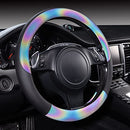 CAR-GRAND Reflective Leather Steering Wheel Cover,14.5~15 inch Universal Fit for 95% Suvs,Sedans,Vans,Trucks Unique Design for Cute Adorable Women Girly (Black)