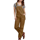 Dickies Women's Denim Bib Overall, Rinsed Brown Duck, Small