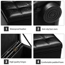 Giantex 40CM Cube Ottoman, Pouffe Storage Box Lounge Seat Footstools w/Hinge Top & Bottom Feet, Square Storage Ottoman Footrest Stool for Home Living Room Bedroom, 40 x 40 x 40CM (Black)