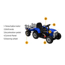Mazam Kids Ride On Car with Trailer Electric Toy Car Blue