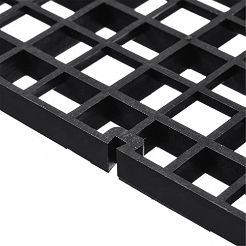 2PCS Plastic Fish Grid Divider Durable Holder Tank Tray Egg Crate Aquarium Fish Tank Bottom Isolation, Black/White (Black)