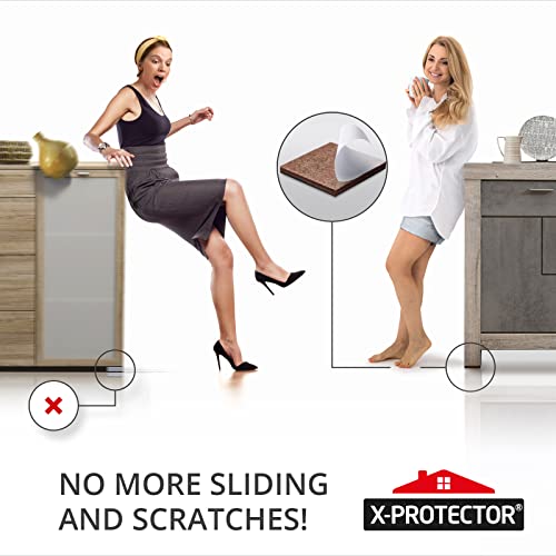 NON SLIP FURNITURE PADS X-PROTECTOR ? PREMIUM 24 pcs 1 1/2” Furniture Pad! Best Furniture Grippers - Rubber Feet - Furniture Floor Protectors for Keep in Place Furniture & Furniture Stoppers