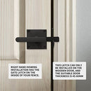 Sdstone Double Sided Gate Latch for Wooden Fence Heavy Duty,Aluminum Swinging Door Latch Gate Hardware,Black