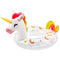 Zainpe Inflatable Unicorn Pool Float with Glitters Inflation Swimming Ring Outdoor Water Inflatable Lounge Raft Tube Summer Fun Beach Floaties Vinyl Swim Floaty Pool Toy for Kids Adults White