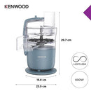 Kenwood, MultiPro Go FDP22.130GY, Food Processor, for Chopping, Slicing, Grating, Pureeing and Kneading Dough, with Express Serve, 1.3L Bowl, Knife blade, 4mm Slicing/Grating Disk, 650 Watts, Grey