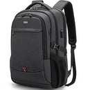 DUSLANG 17 Inch Laptop Backpack for Travel Water Resistant College Backpack for Men Laptop Bag with USB Charging Port, Black, 17Inch, Compact