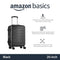 Amazon Basics Hardside Spinner, Carry-On, Expandable Suitcase Luggage with Wheels, Black, 55 cm, Spinner